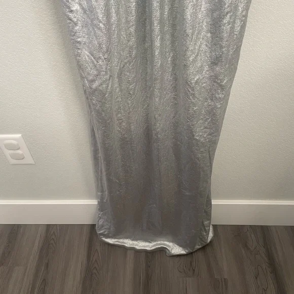 NWT Halston Heritage Strapless Metallic Silver Formal Ball Gown Dress Size 8 - Picture 7 of 15